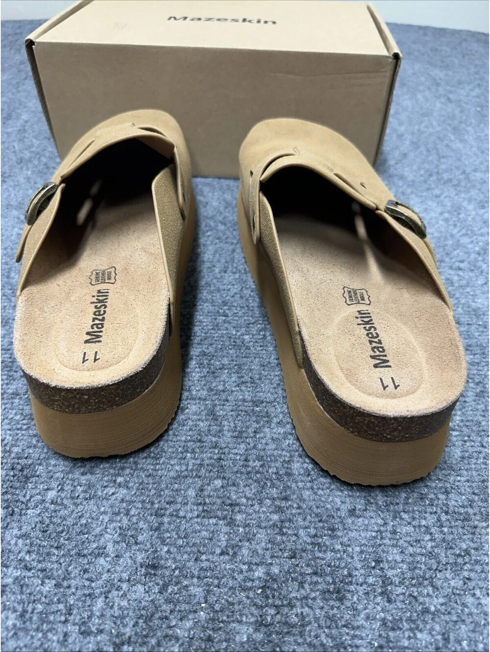 Women’s Mazeskin Platform Clogs Chestnut Size 11